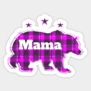 Womens Plaid Mama Bear Stars - Ideal For Grandma Too Sticker